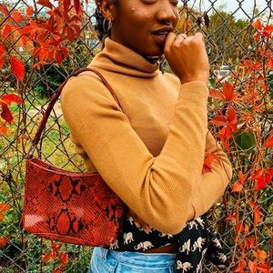 Red Snakeskin Mini Purse